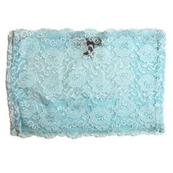 Bozzolo Lace Bandeau Mint Green Stretchy Lace Floral Design - Picture 2 of 6